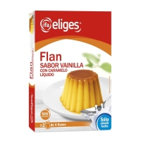 Flan vainilla con caramelo líquido 2 sobres IFA ELIGES sin gluten 186 g