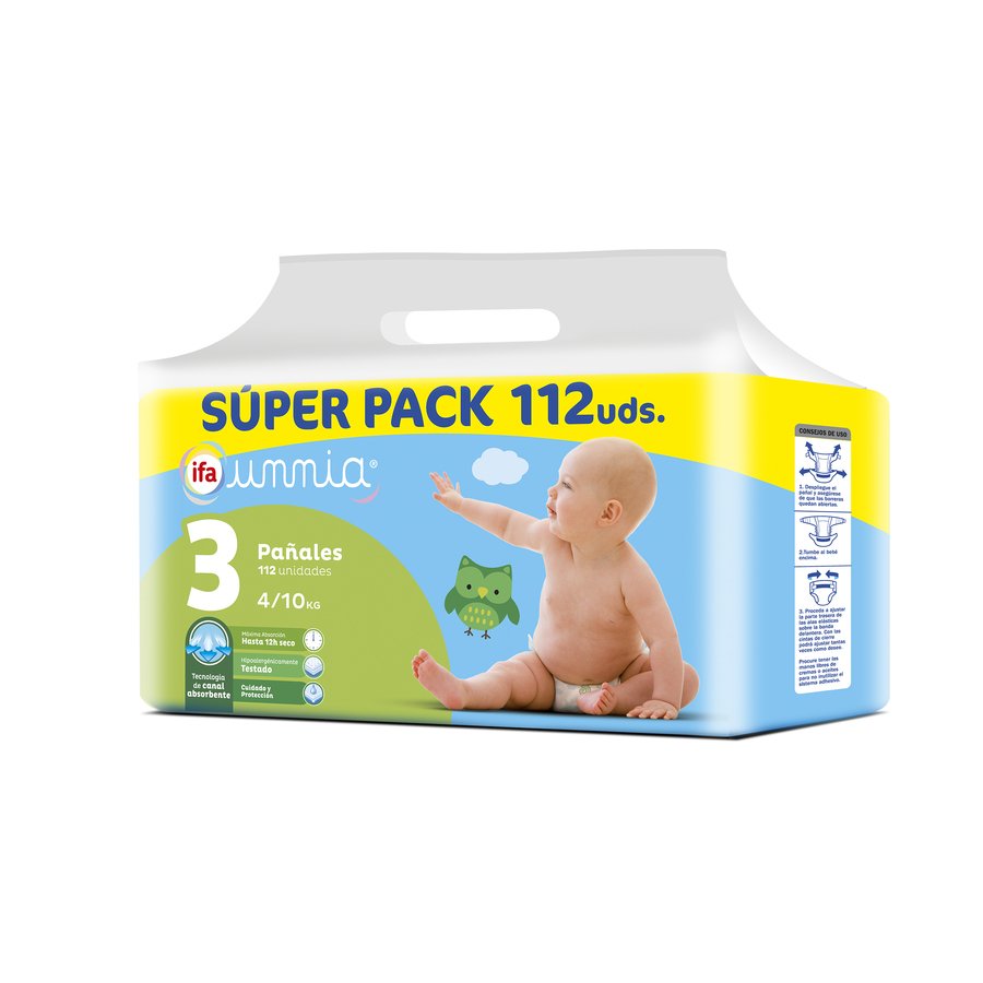 Pañal IFA UNNIA talla 3 4-10 kg 112 unidades