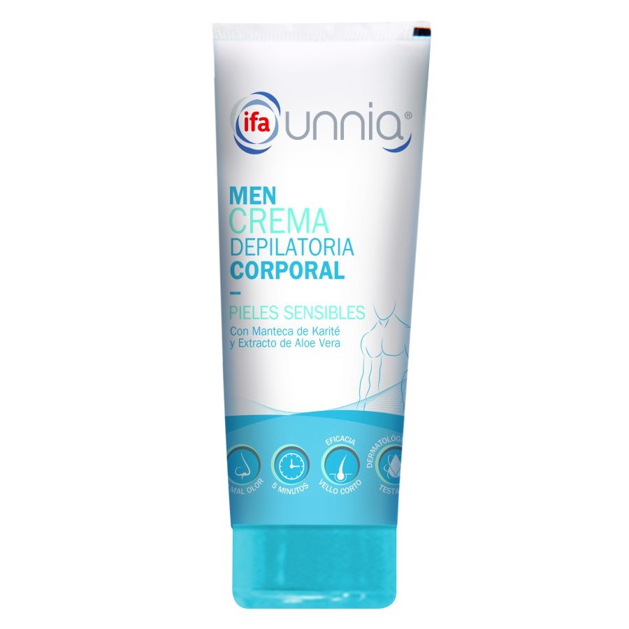 Crema depilatoria corporal IFA UNNIA men piel sensible tubo 200 ml