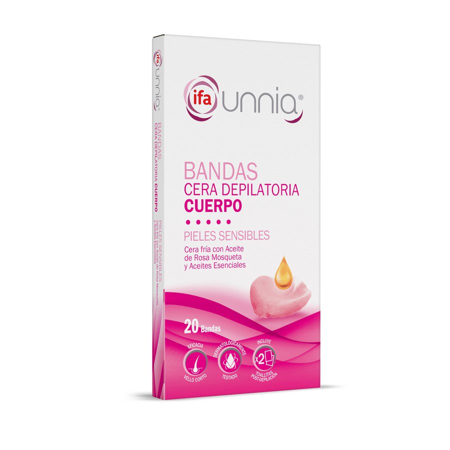 Bandas cera depilación corporal IFA UNNIA 20 unidades