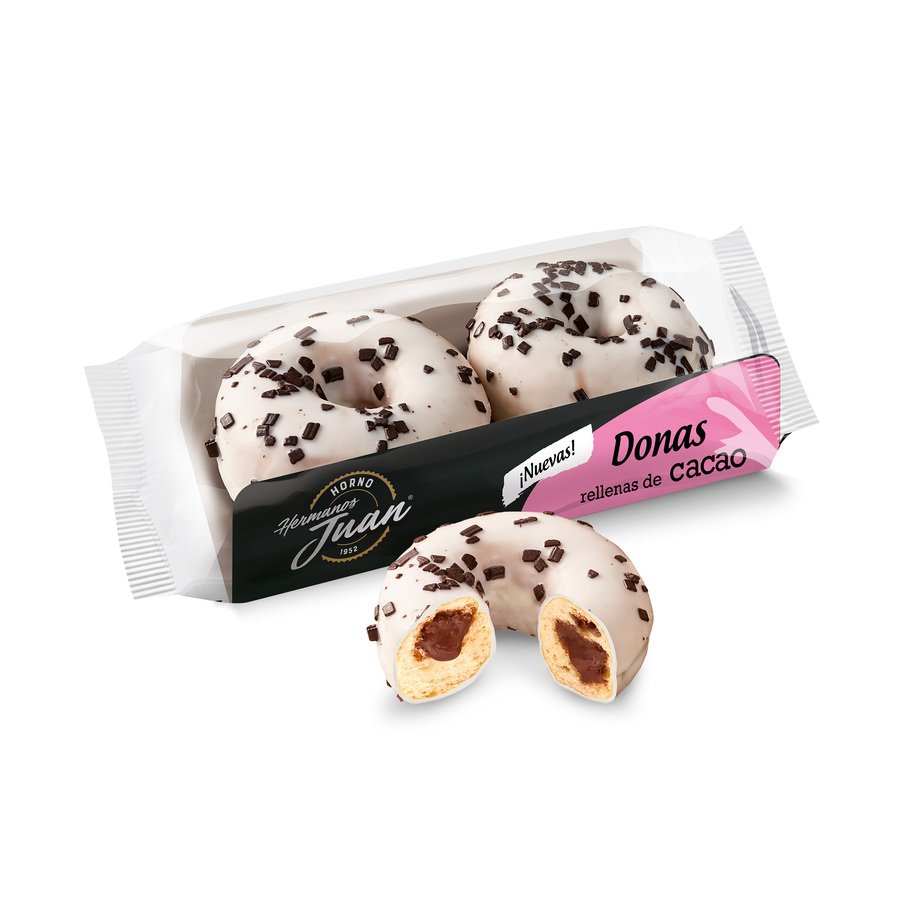 Donas rellenas de cacao HERMANOS JUAN 2 unidades 150 g