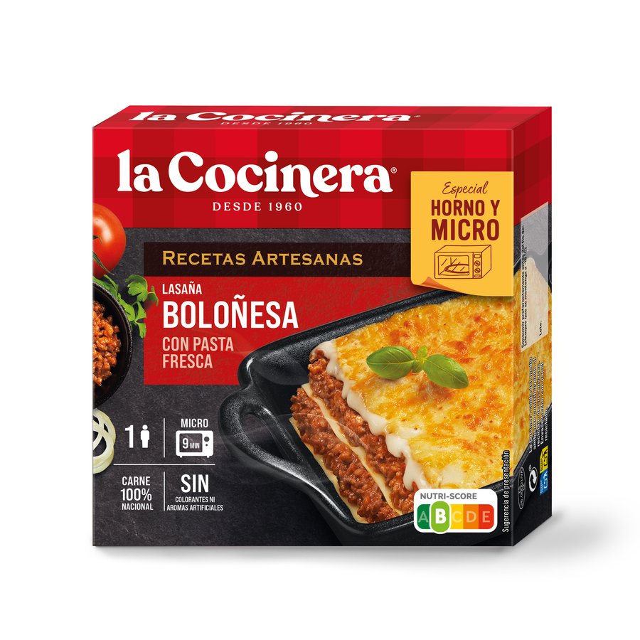 Lasaña boloñesa LA COCINERA 280 g