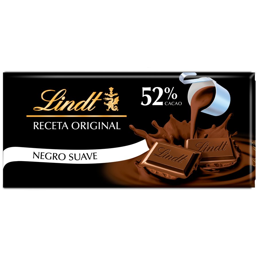 Chocolate negro LINDT Suave 52% cacao tableta 100 g