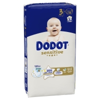 Cueiro DODOT sensitive T3 6-10 kg 56 unidades