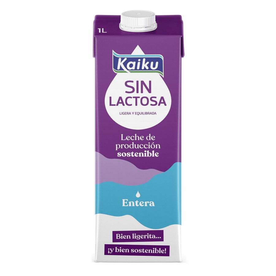 Leche sin lactosa entera KAIKU brik 1 l