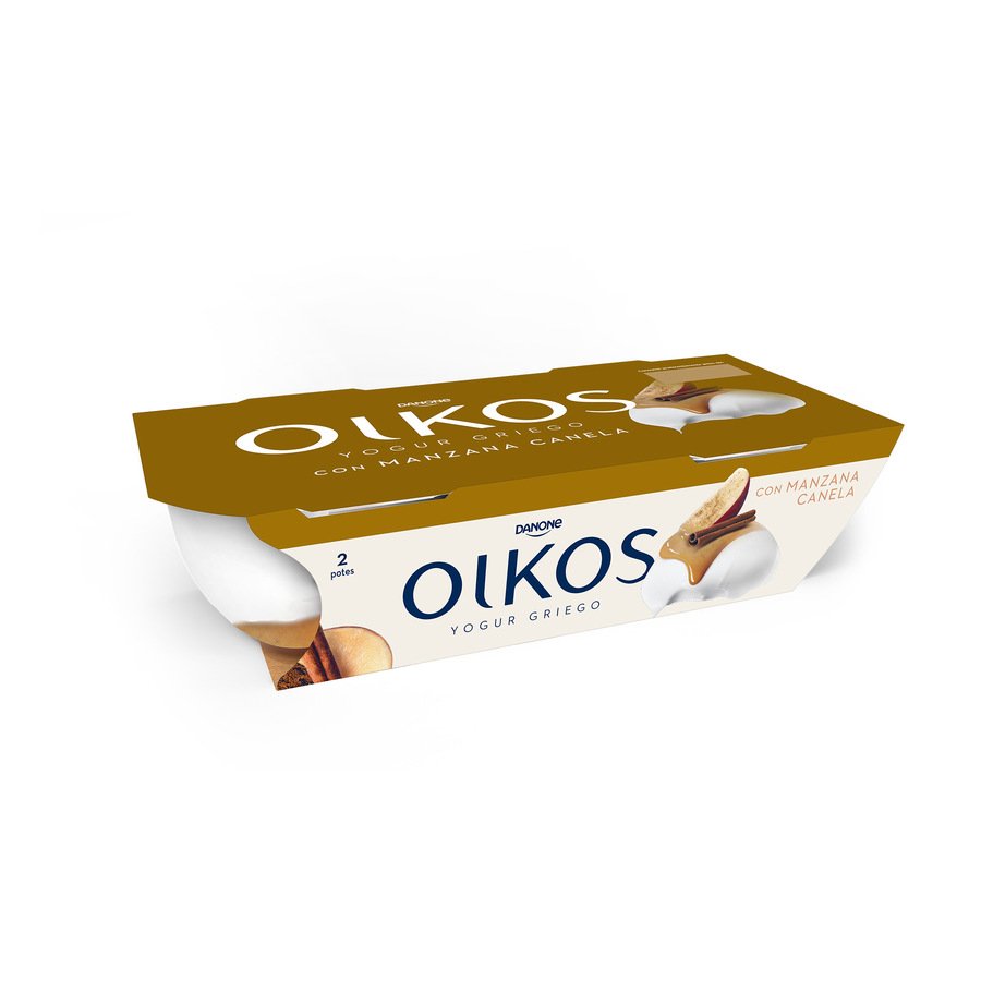 Yogur OIKOS DANONE manzana canela 2x110 g