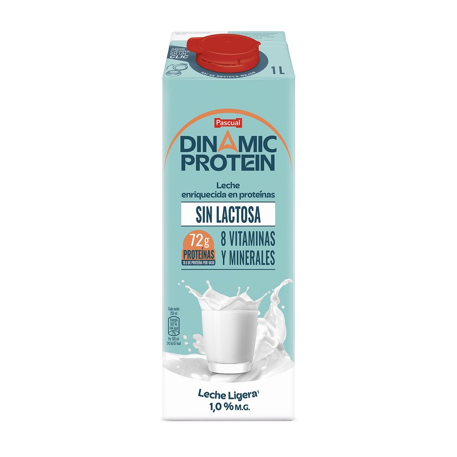 Leche sin lactosa desnatada PASCUAL Dinamic Protein 1 l