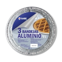 Bandexas aluminio redondas IFA SABE 1 l. 3 unidades