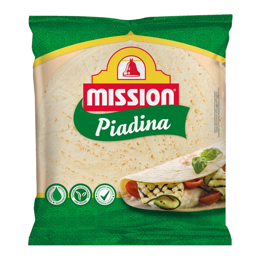 Piadina de trigo MISSION con aceite oliva virgen extra 4 unidades 360 g