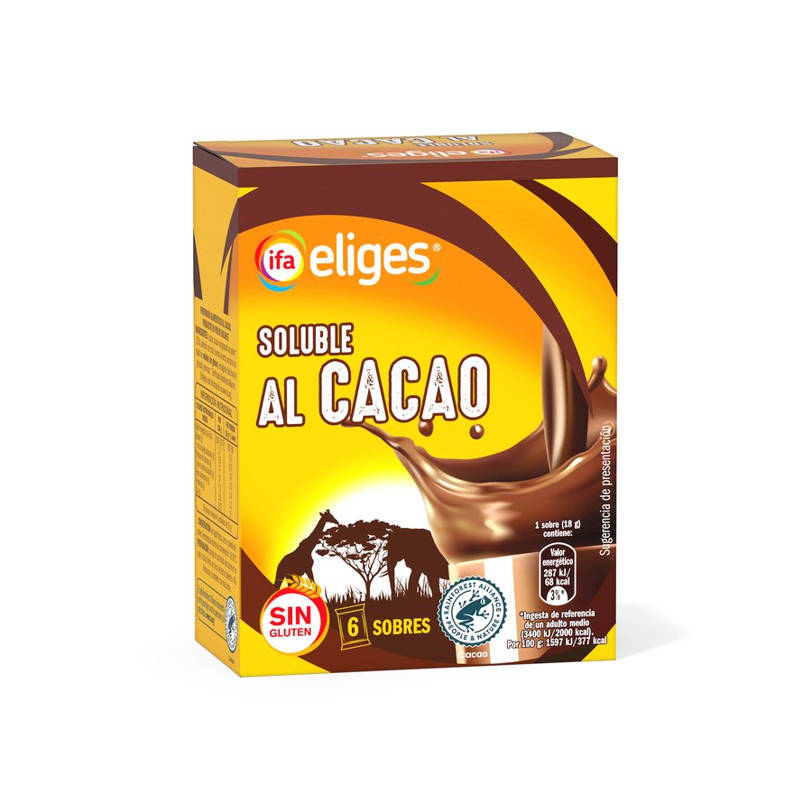 Cacao soluble IFA ELIGES sobres estuche 6X18 g