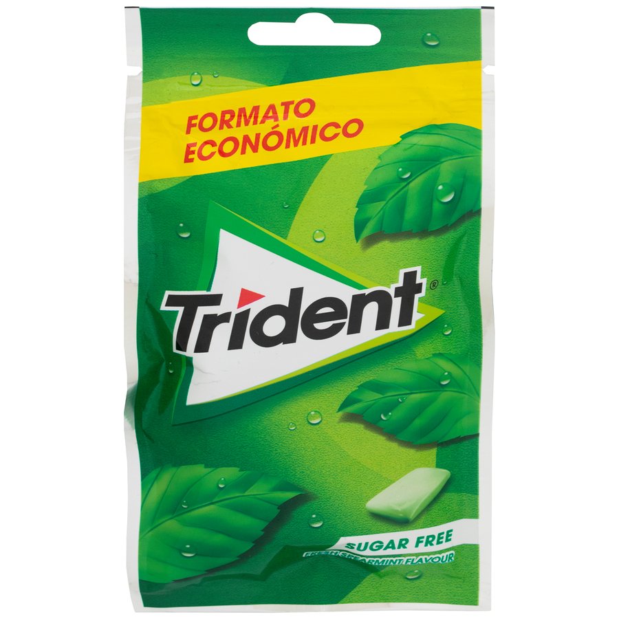 Chicle TRIDENT hierbabuena sin azúcar bolsa 30 unidades 43,5 g