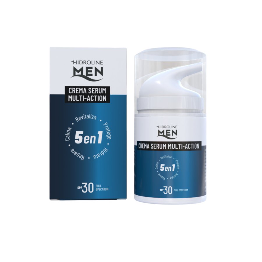 Crema sérum HIDROLINE men multi-action spf30 50 ml