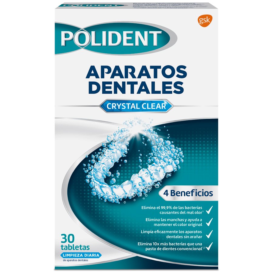 Limpiador aparatos dentales POLIDENT 30 tabletas