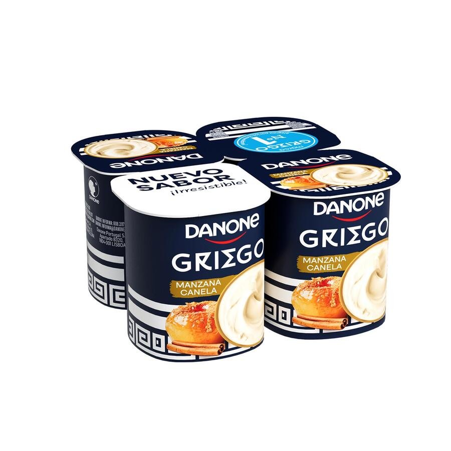 Yogur griego DANONE manzana canela 4x110 g