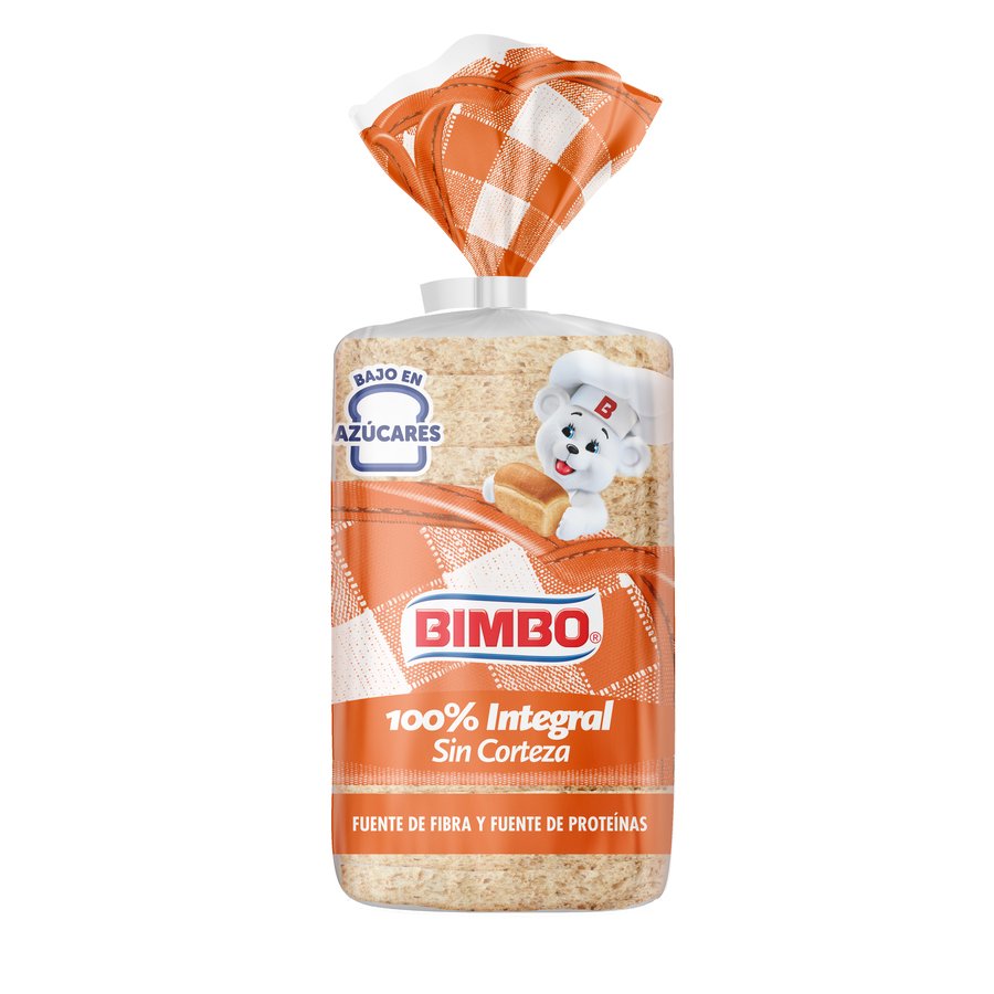 Pan molde BIMBO integral sin corteza 450 g
