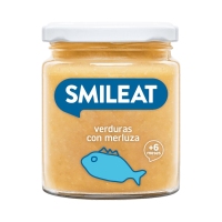 Alimento infantil SMILEAT pescada con verduras ecolóxico tarro 230 g