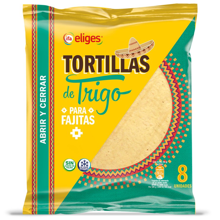 Tortillas de trigo para fajitas IFA ELIGES 8 unidades 320 g