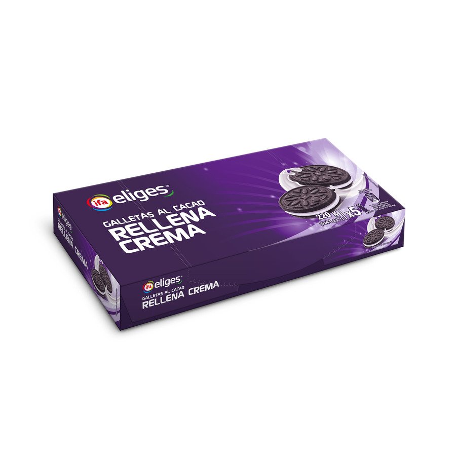 Galletas al cacao rellenas de crema IFA ELIGES 5 x 44 g