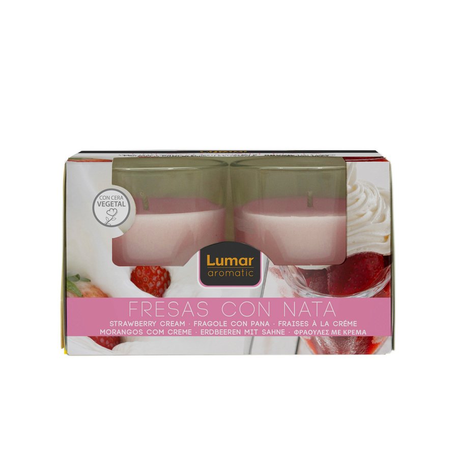 Velas perfumadas LUMAR AROMATIC fresas con nata 2x57 g