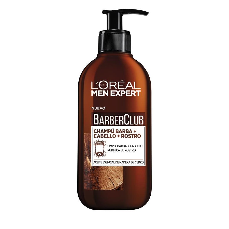 Champú barba/cabello L'OREAL Barberclub dosificador 200 ml