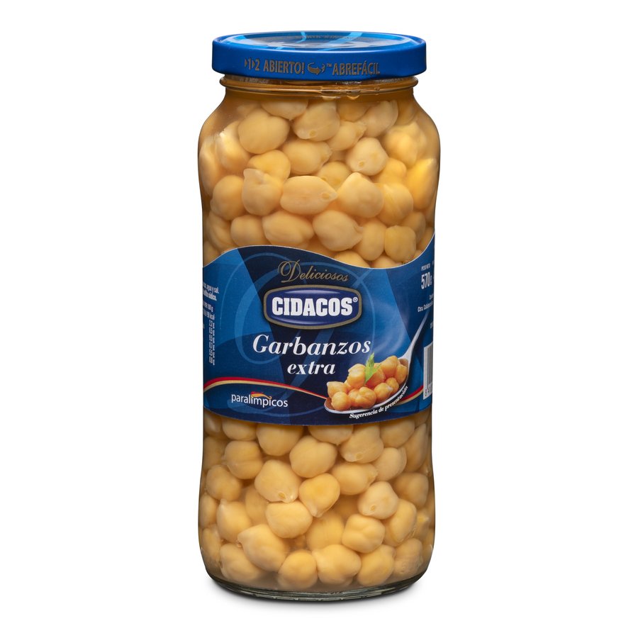 Garbanzos cocidos extra CIDACOS frasco 400 g pne.