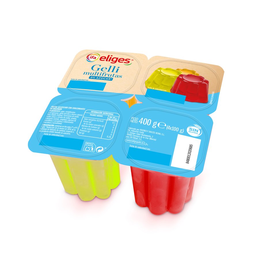 Gelatina multifrutas light IFA ELIGES 4X100 g