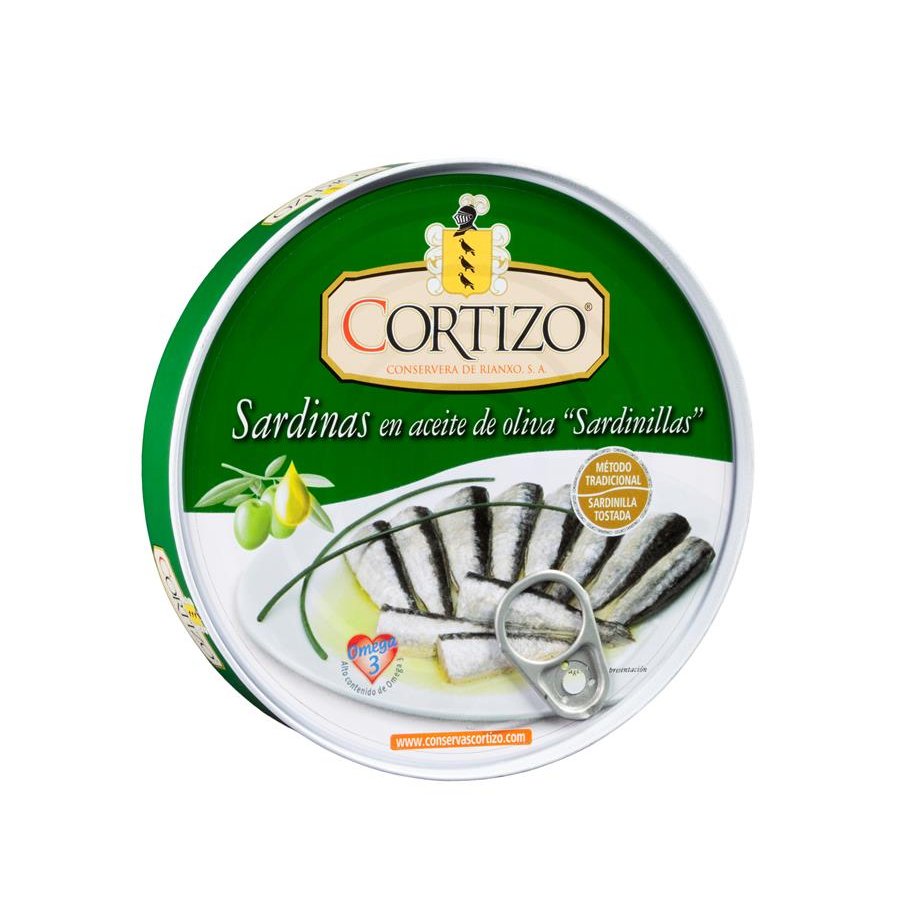 Sardinillas en aceite de oliva CORTIZO 20/30 252 g pn.