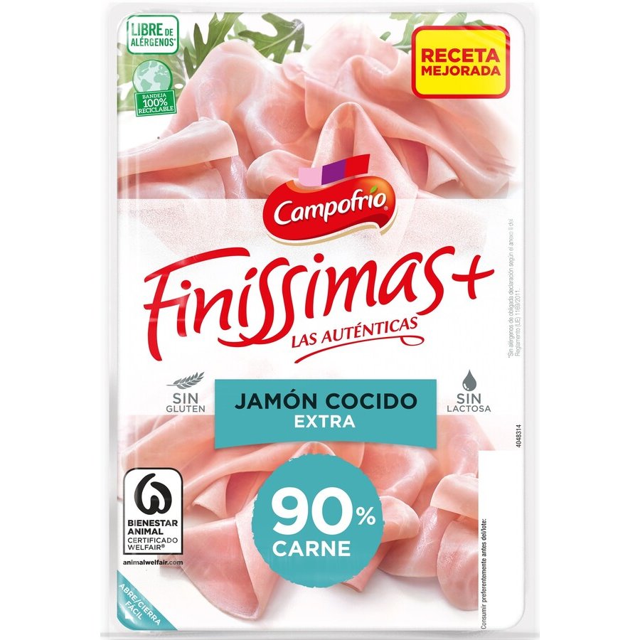 Jamón cocido CAMPOFRIO Finissimas lonchas sobre 115 g