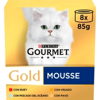 Alimento gato PURINA GOURMET Gold mousse lote 8x85 g