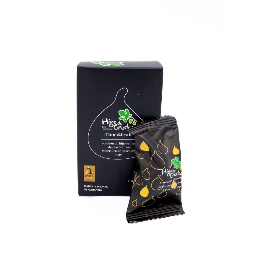 Bombones HIGO DE GREDOS higo relleno de praline con cobertura de chocolate negro 120 g