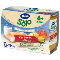 Alimento infantil HERO SOLO Buenas Noches pollo con verduritas 2 x 190 g