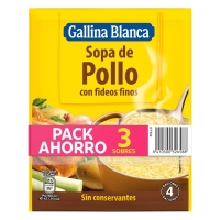 Sopa de polo con fideos finos GALLINA  BLANCA sobre 3x71 g