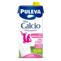Leche desnatada PULEVA vita calcio brik 1 l