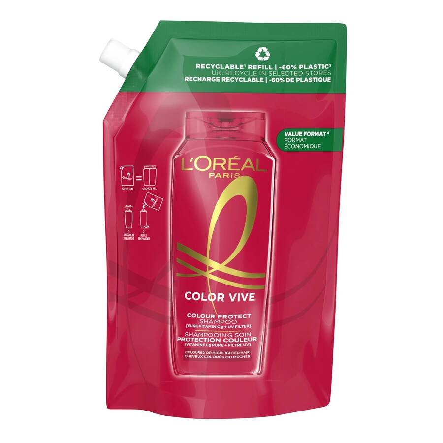 Champú protector ELVIVE colorvive refill 500 ml