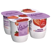Leche fermentada desnatada DANONE VITALINEA sabor fresa pack 4x120 g