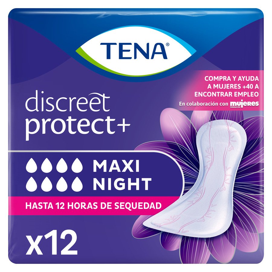 Compresas incontinencia TENA Discreet Maxi Night 12 unidades