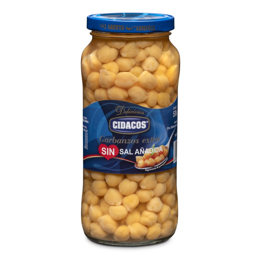 Garbanzos cocidos sin sal CIDACOS frasco 400 g pne.