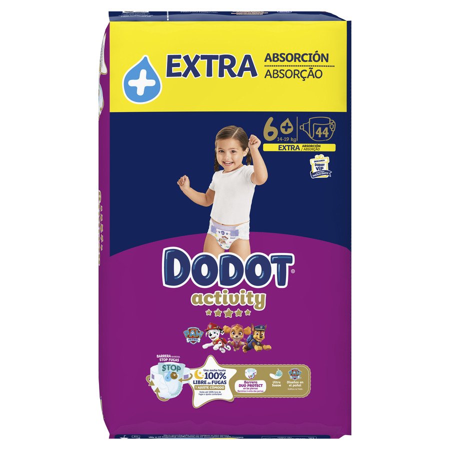 Pañal DODOT Activity extra T6+ 14kg+ 44 unidades