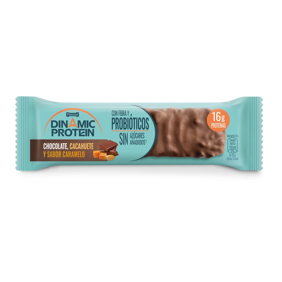 Barrita PASCUAL Dinamic Protein chocolate cacahuete y caramelo 55 g