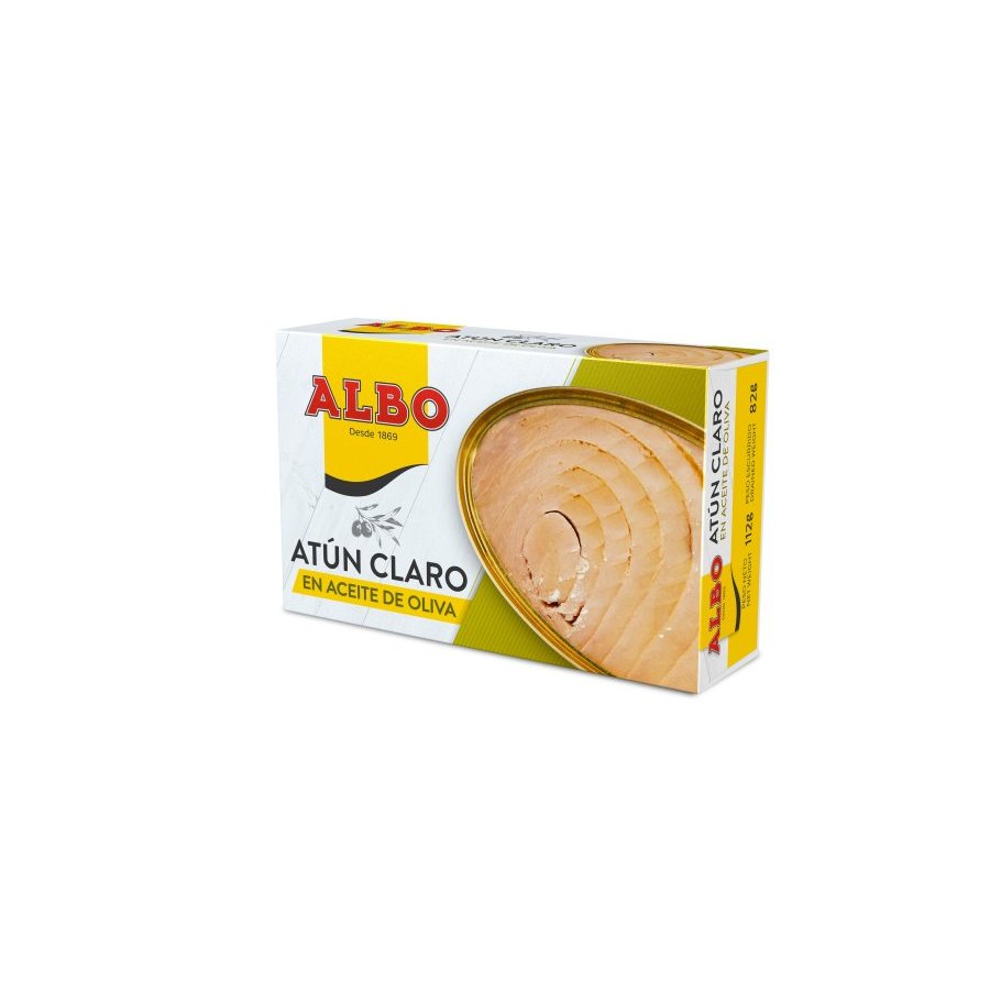 Atún claro en aceite de oliva ALBO 112 g pn.