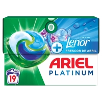 Detergente cápsulas ARIEL Platinum Lenor + Frescor Abril 19 unidades