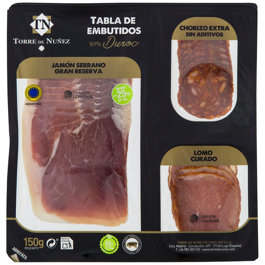 Tabla embutidos TORRE NUÑEZ 50% duroc 150 g