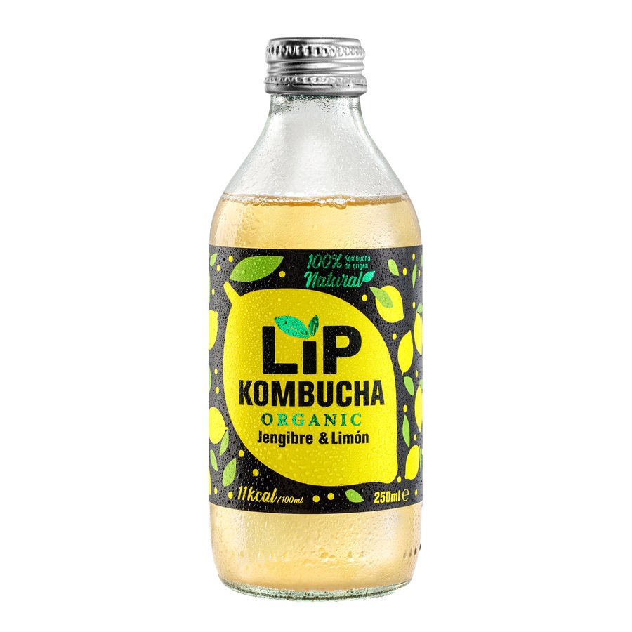 Kombucha LIP organic jenjibre limón botella 25 cl