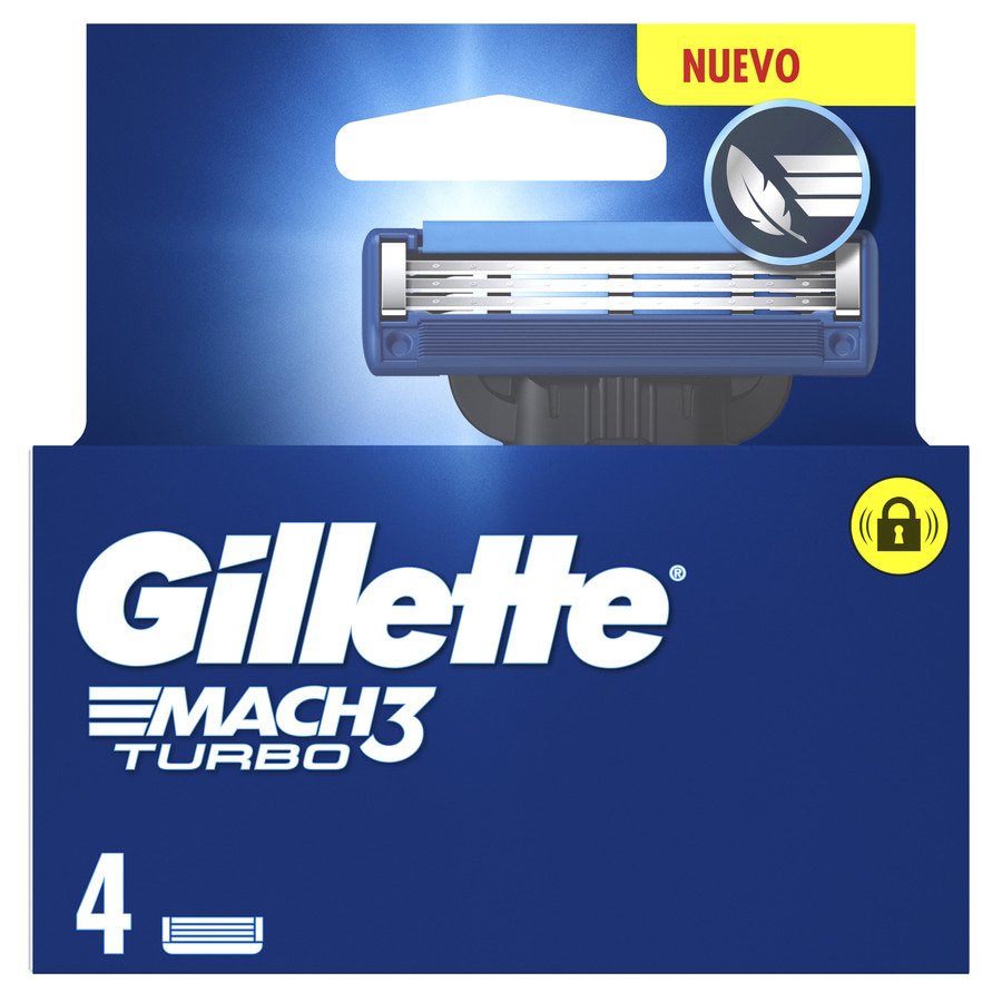 Cargador GILLETTE mach3 turbo 4 unidades