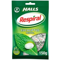 Caramelos HALLS RESPIRAL eucaliptus mentol bolsa 150 g