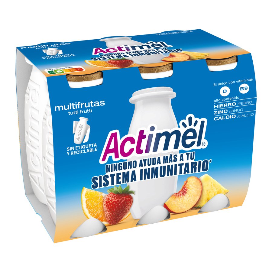 ACTIMEL DANONE líquido multifrutas pack 6x100 g