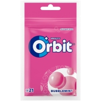 Chicle ORBIT bubblemint sen azucre bolsa 21 pílulas 29 g