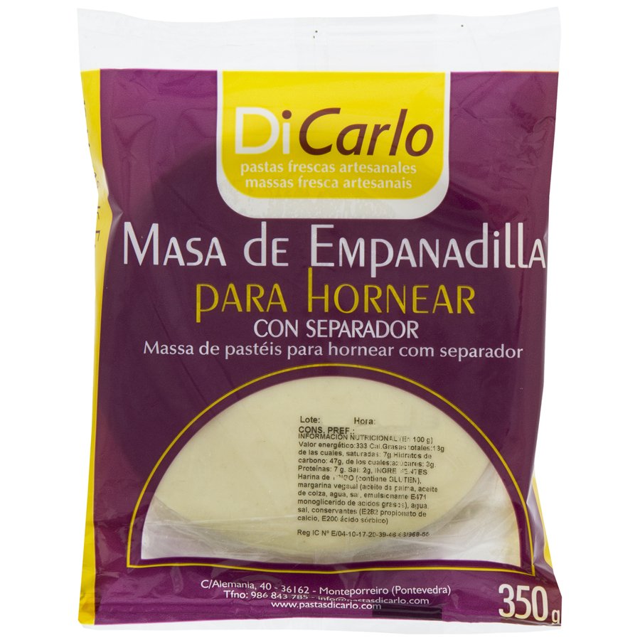 Masa de empanadillas para horno congelada DICARLO 350 g