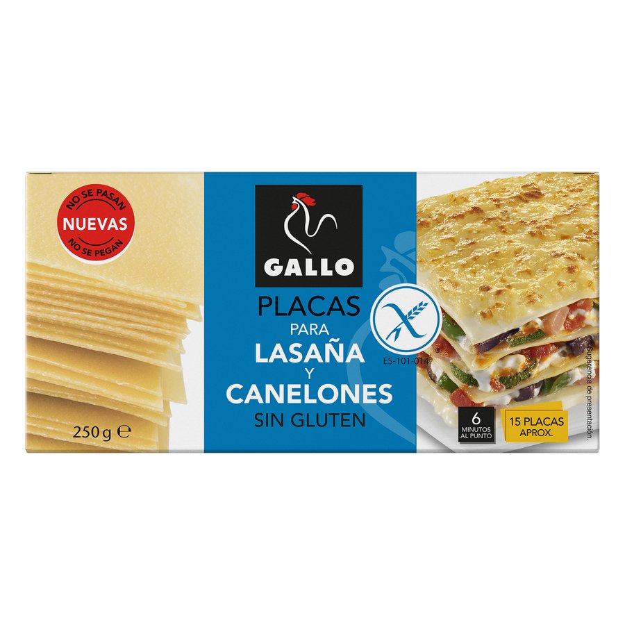 Placas lasaña y canelones GALLO sin gluten 250 g