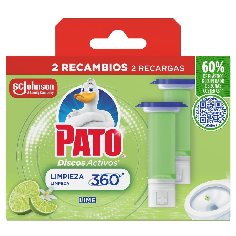 Limpia inodoro PATO discos-activos lima recambio 2 unidades